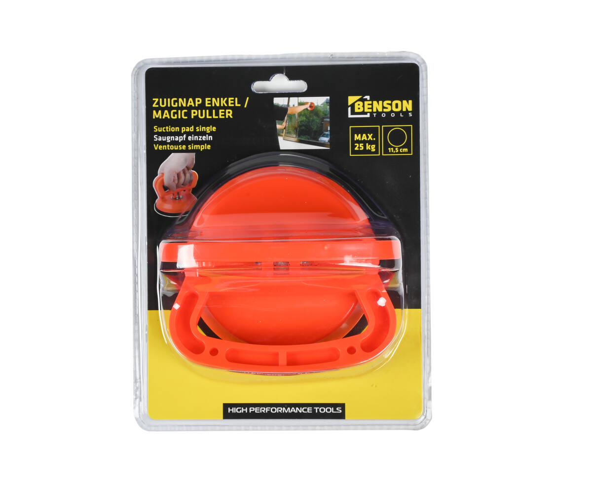 Zuignap Enkel Magic Puller, 25 kg draagvermogen, ideaal voor glas & auto.