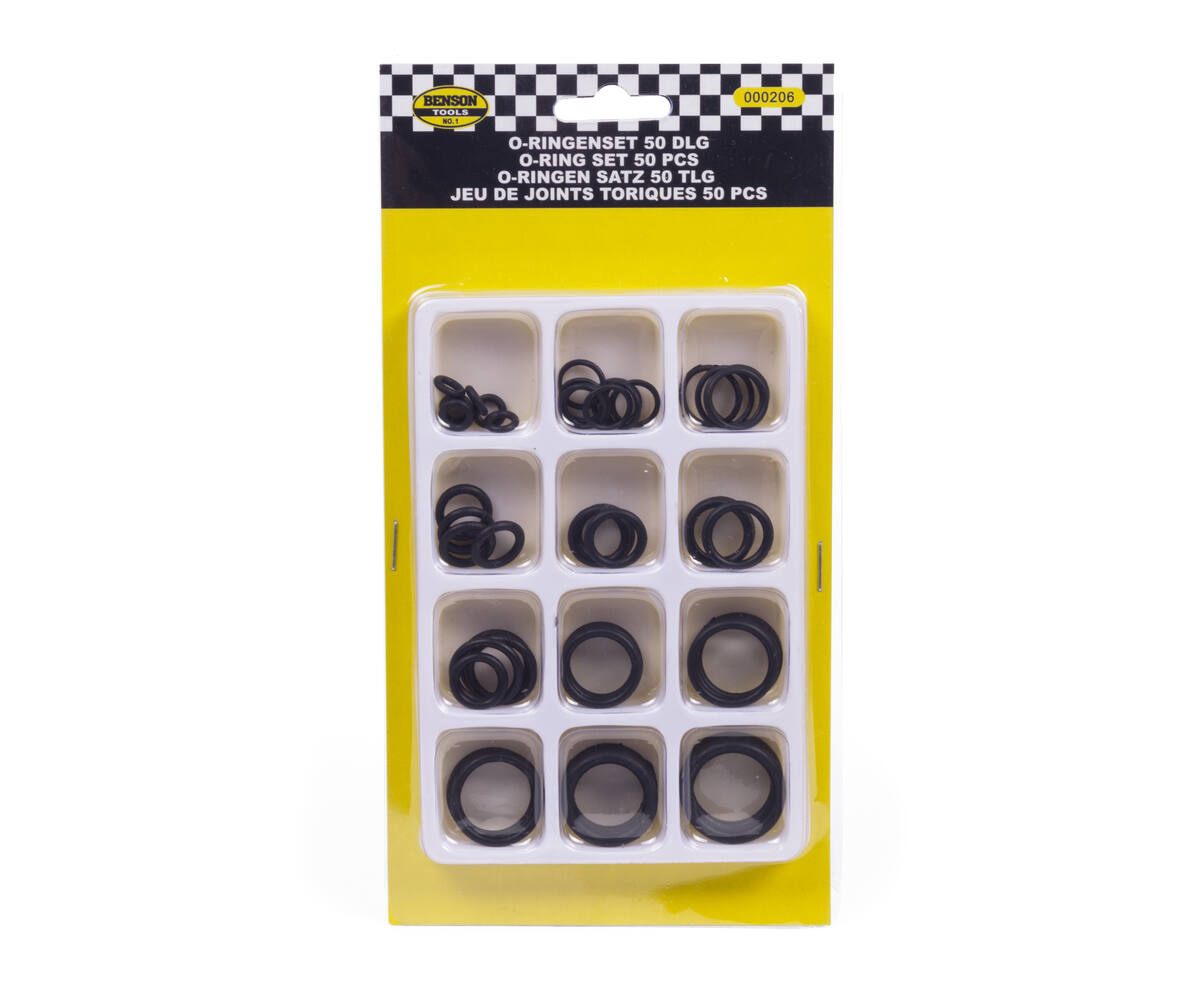 O-ringen Set 50 dlg: 50 maten rubber, oliebestendig, voor auto's & sanitair