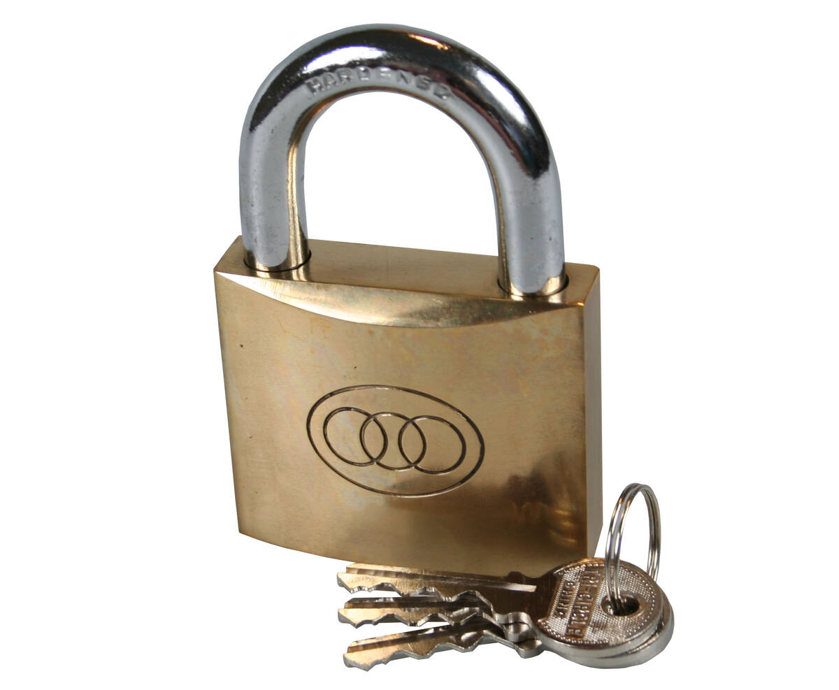 Tri-circle Hangslot 63 mm, gehard staal, anti-pick, voor poorten.