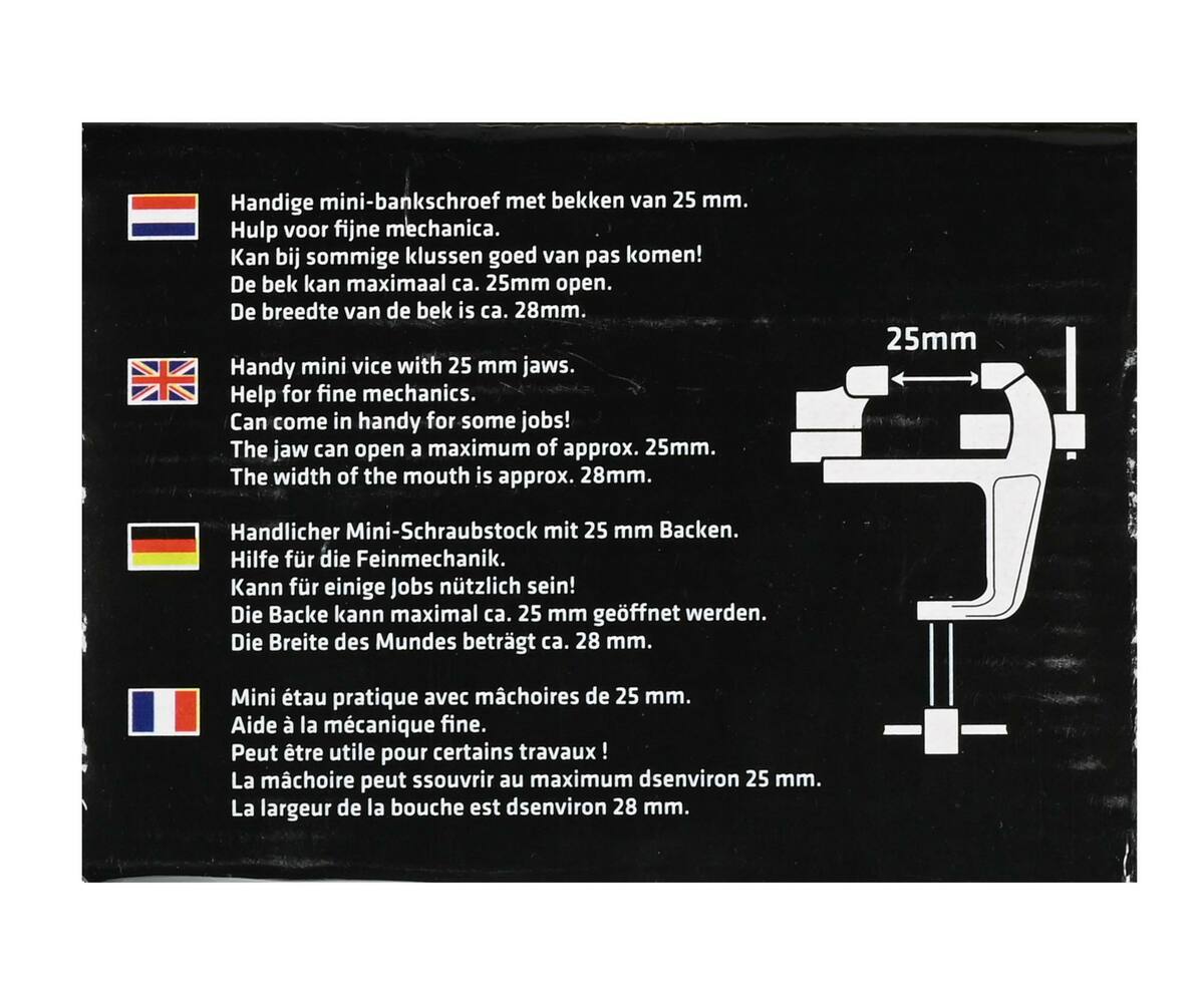 Bankschroef 25 mm - Stevige Grip voor Precisiewerk in Kleine Ruimtes