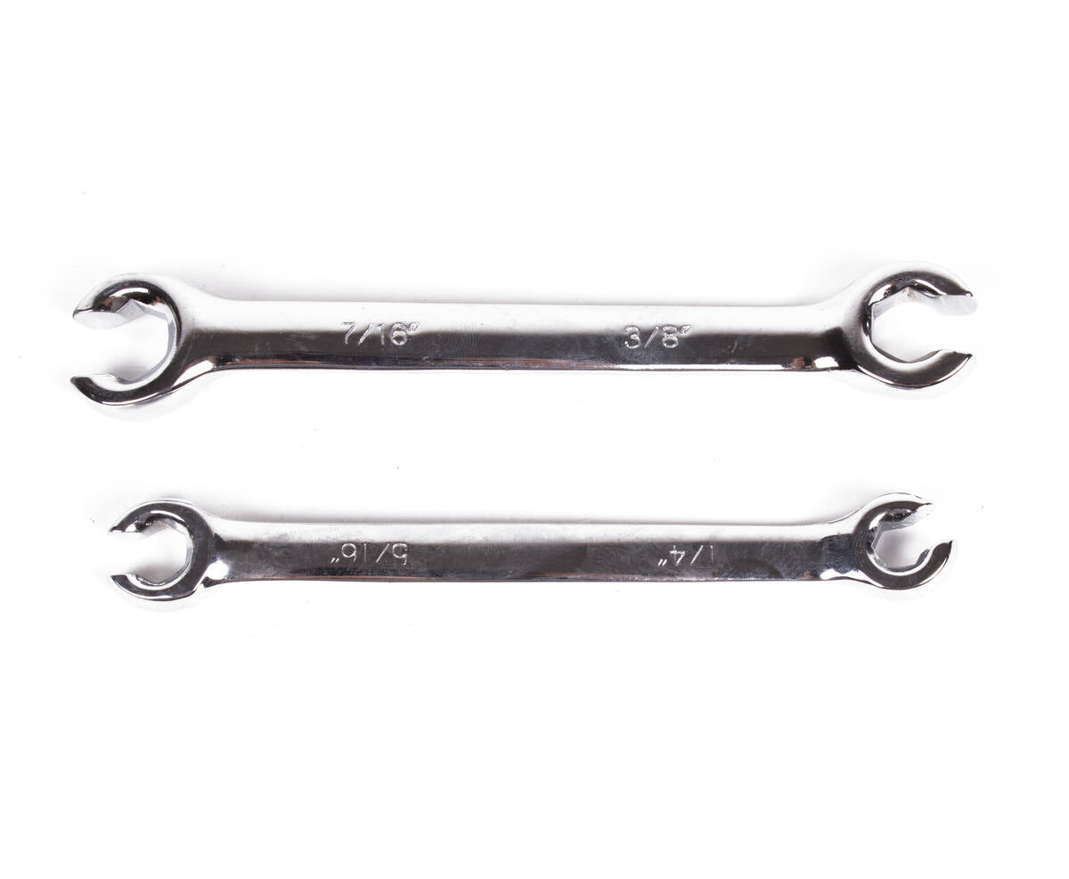 Remleidingsleutel Set: 2-delig, 1/4"-7/16", ideaal voor voertuigen.