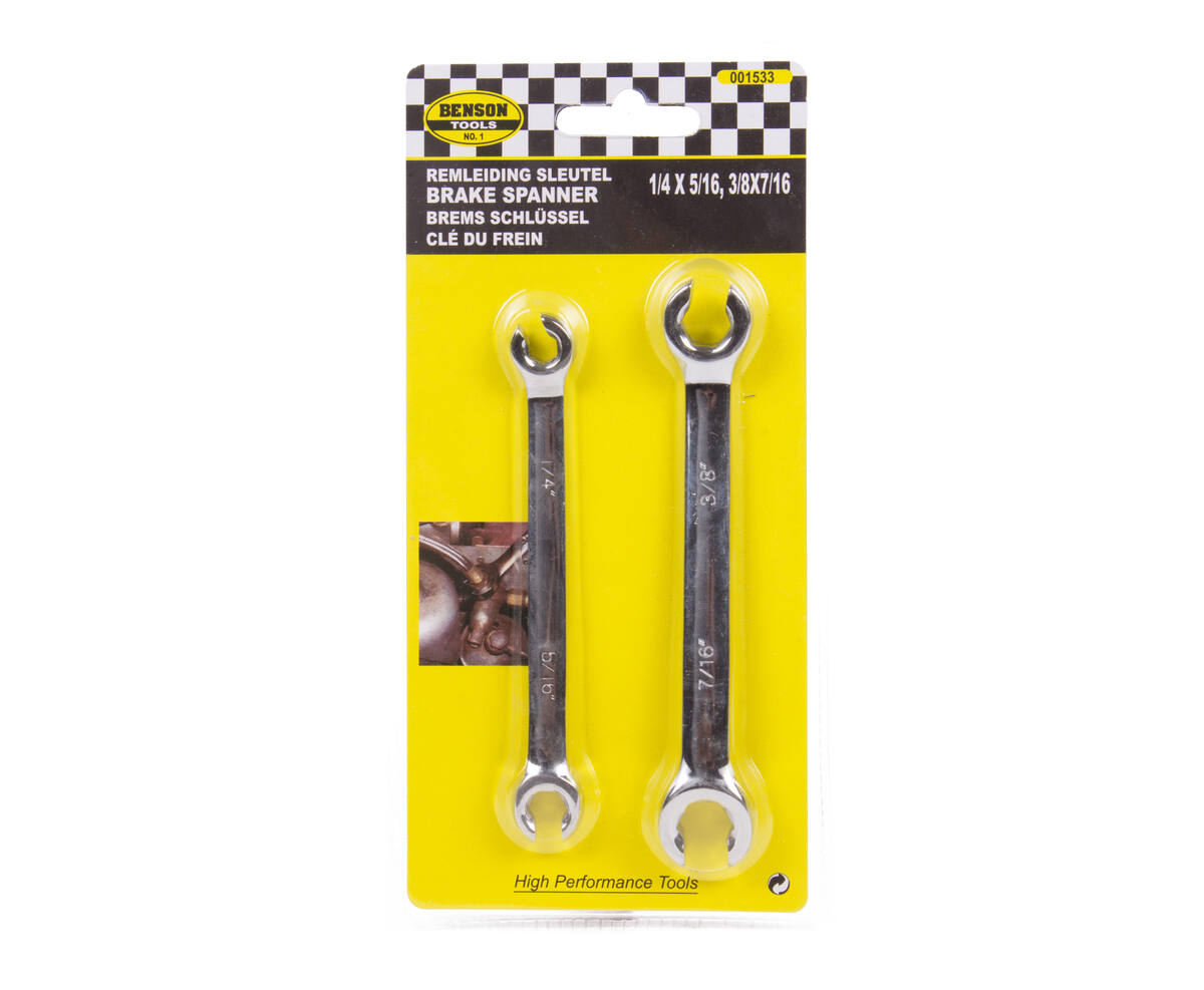 Remleidingsleutel Set: 2-delig, 1/4"-7/16", ideaal voor voertuigen.