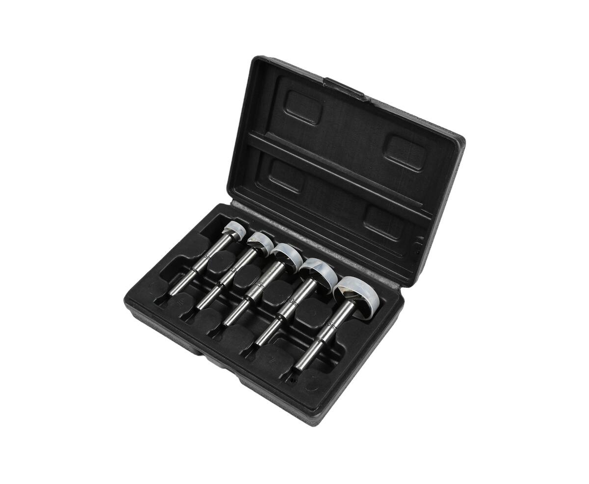 Forstnerboor Set 5 dlg: Precise gaten in hout, 15-35 mm bitmaten.