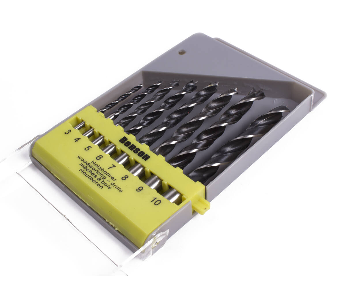 8-delige Houtborenset 3-10mm met Snelspancompatibiliteit in Cassette