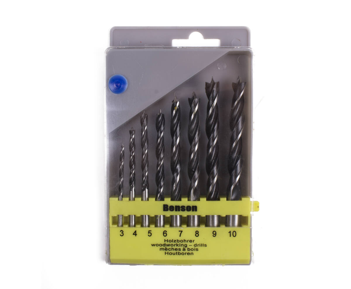 8-delige Houtborenset 3-10mm met Snelspancompatibiliteit in Cassette