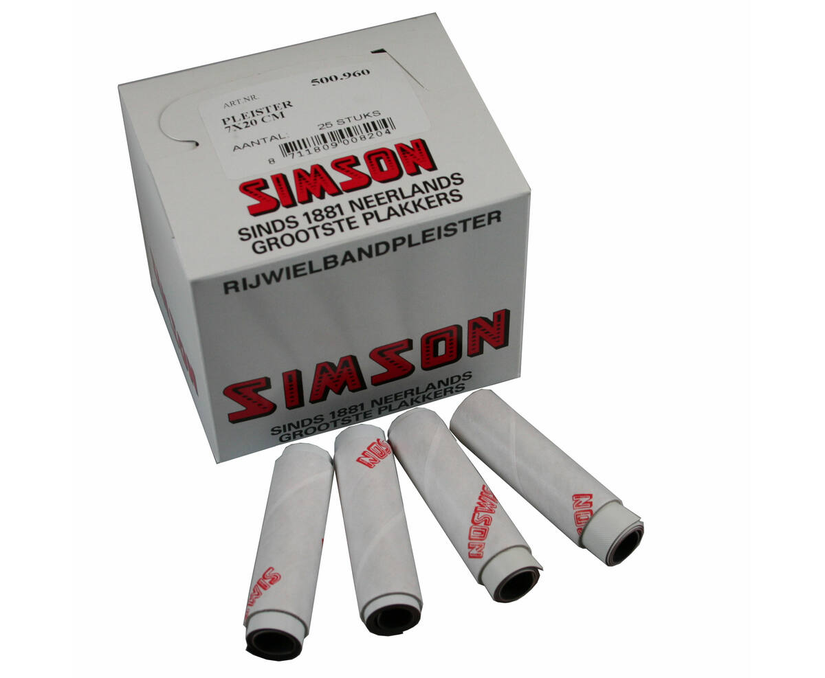 Simson Pleister 7x20cm: Zelfklevend, weerbestendig voor muurherstel.