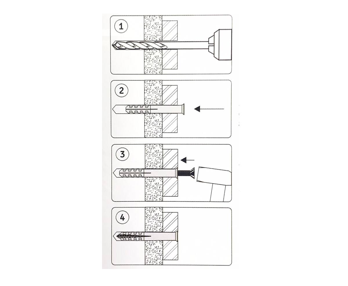 Slagplug 8x80mm voor zware bevestiging in beton en baksteen.