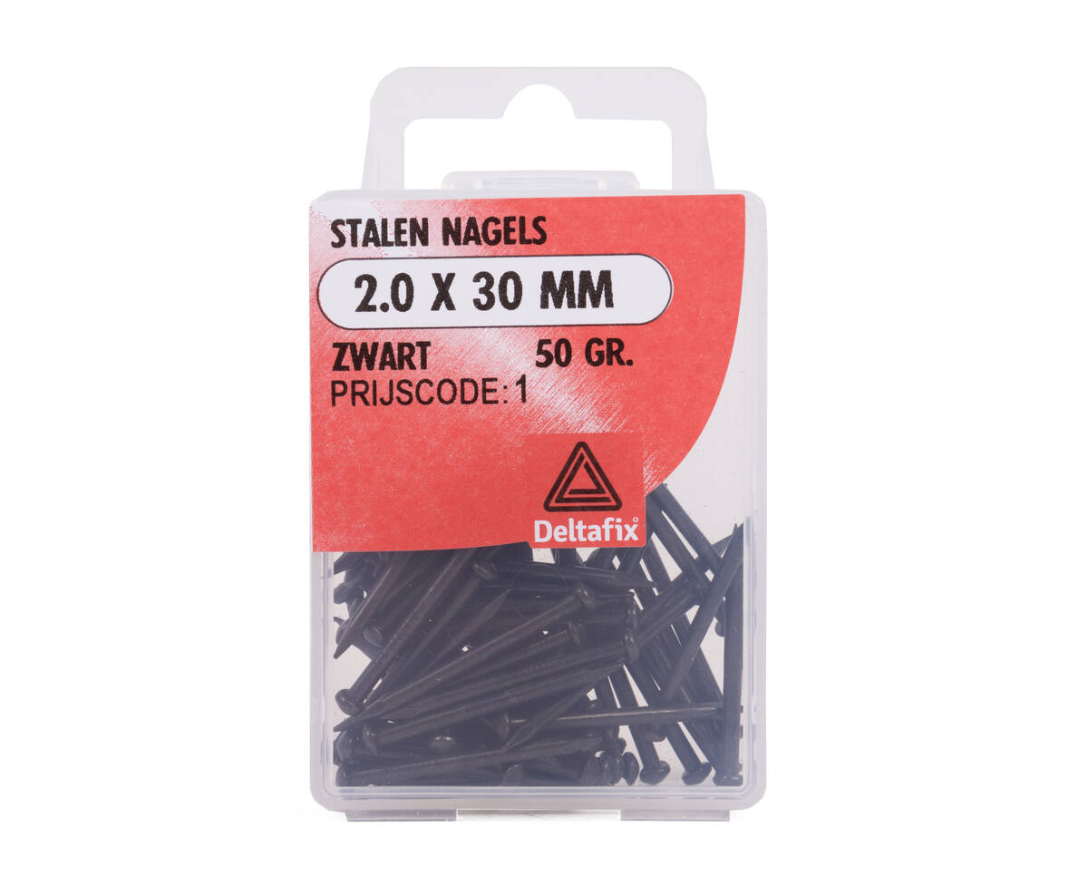 Stalen Nagels 2.0x30 mm Zwart, Corrosiebestendig voor Bouwprojecten
