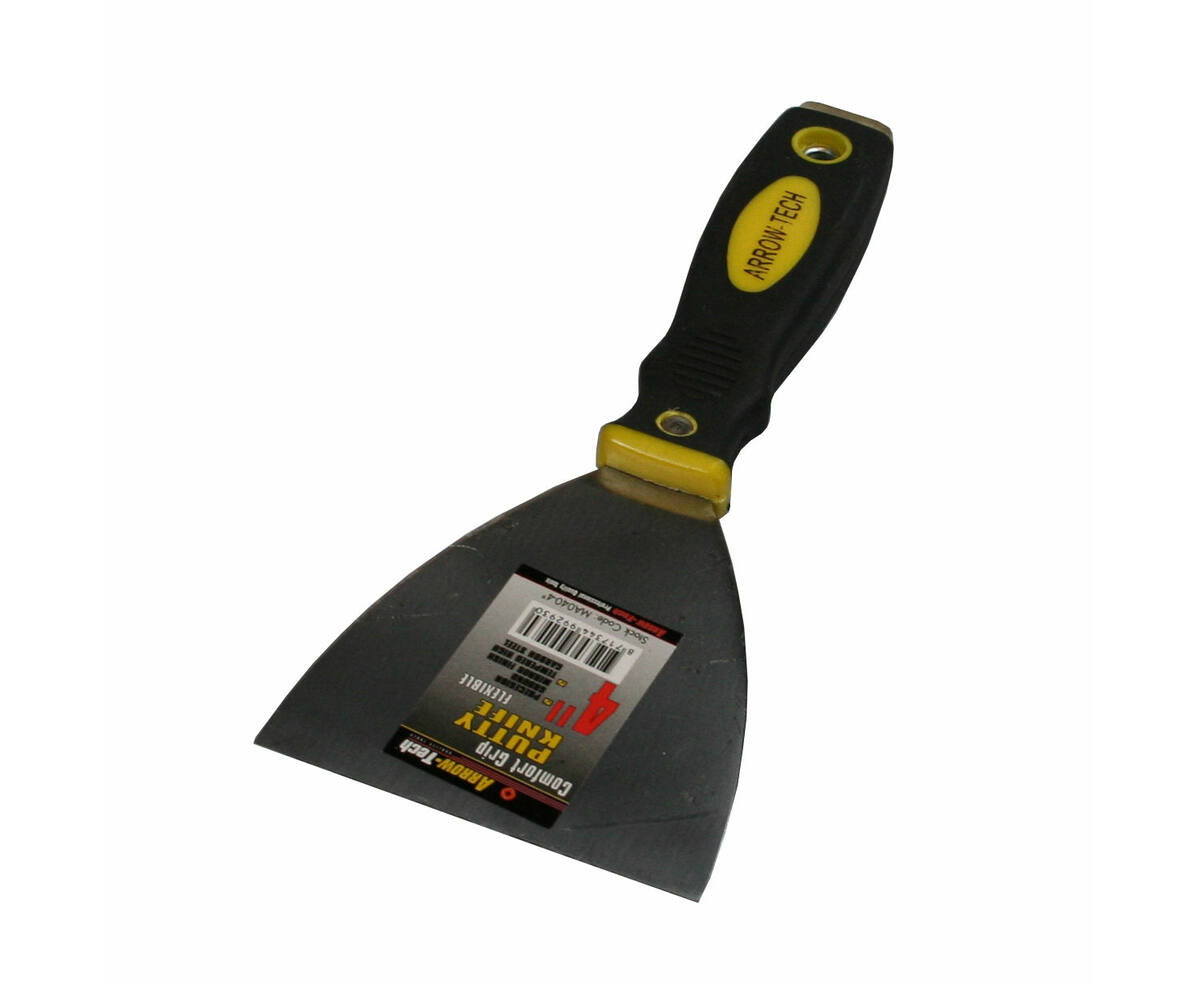 Plamuurmes 4" RVS, Soft Grip, ideaal voor verf en gaten vullen.