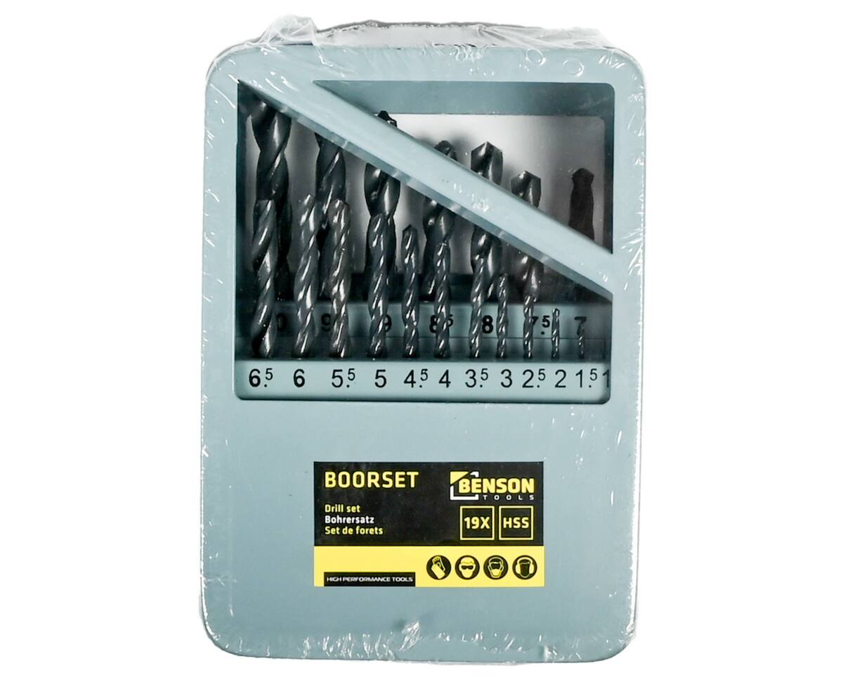 Boorset 19dlg HSS met Stalen Cassette voor Metaal en Houtbewerking