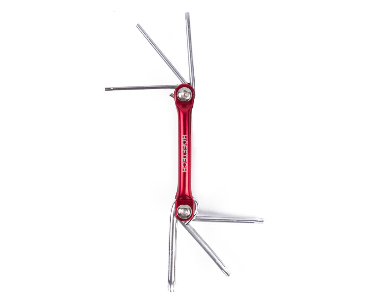 11-delige Torx sleutelset in aluminium houder, ideaal voor montage.