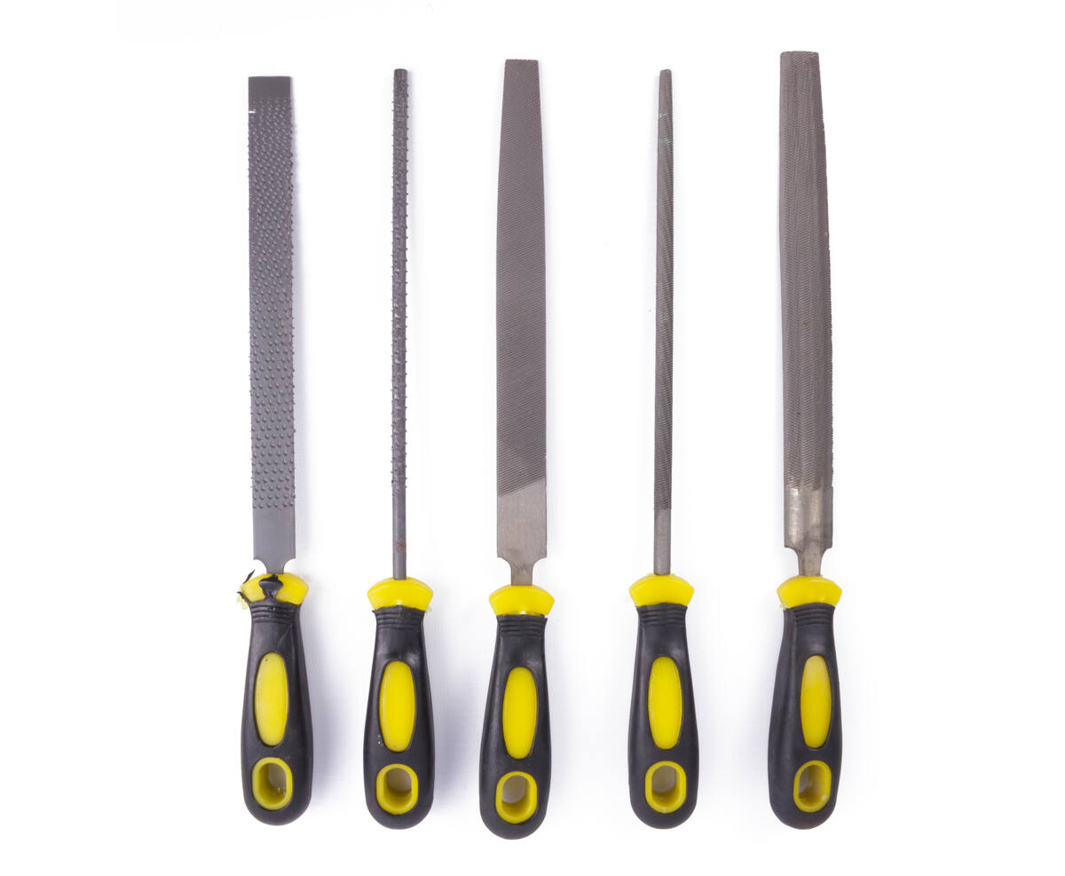 Vijl- en Raspset 5 dlg: Hout & Metaal Bewerking, Antislip Handvatten
