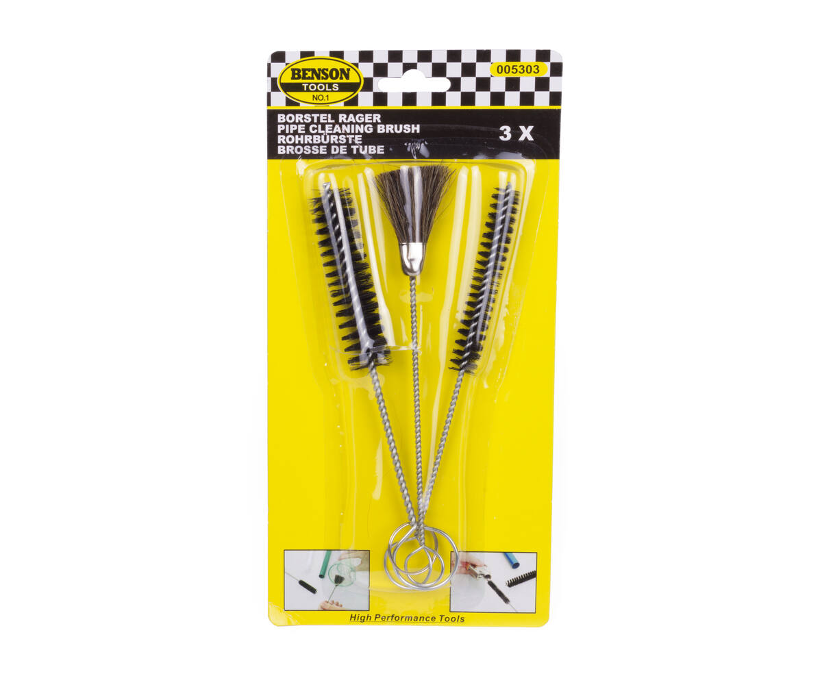 Borstel Rager Set 3-delig: 10/18mm ronde, 13mm platte, 18cm lang.