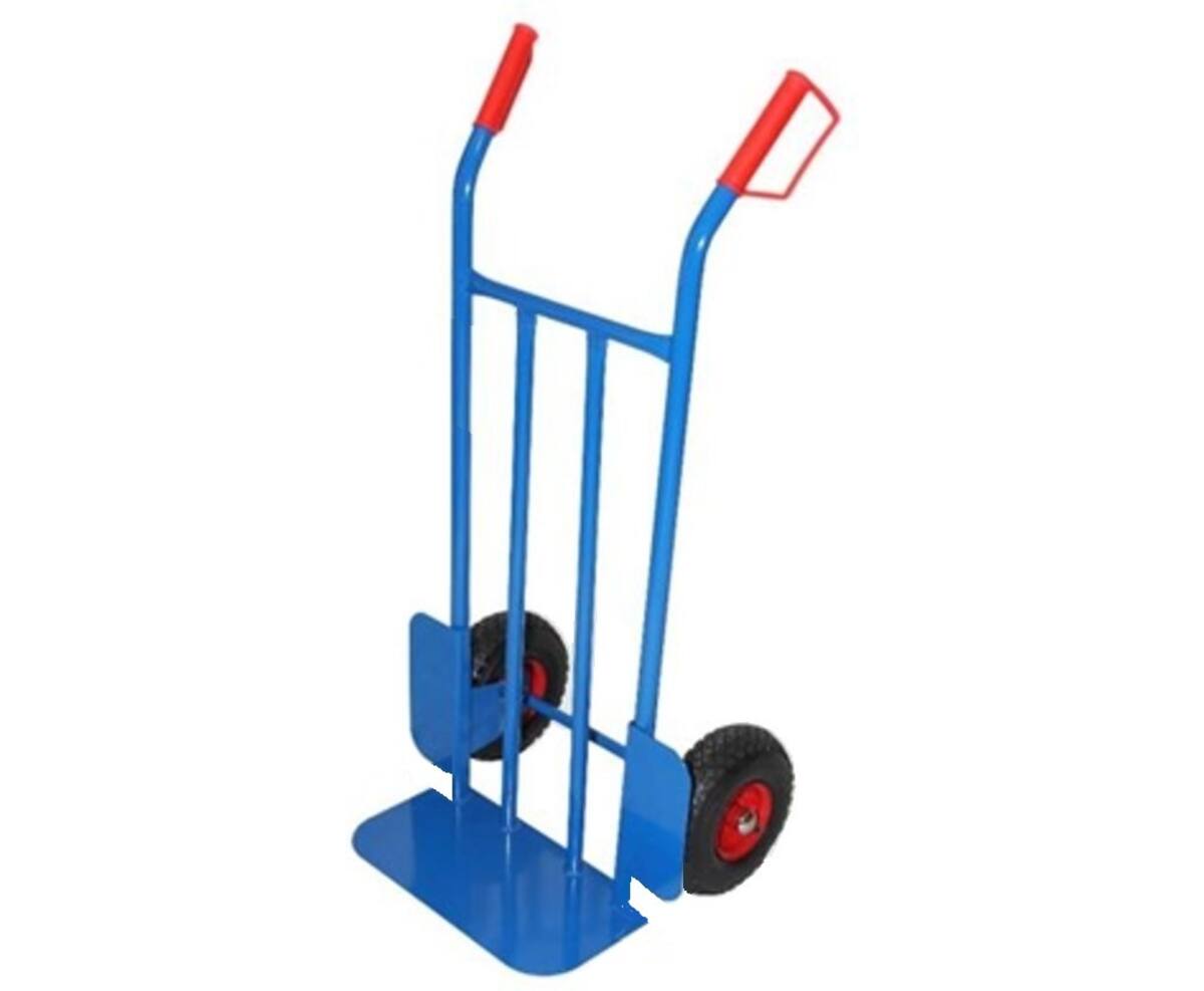 Steekwagen Blauw, 200kg, 120x59.5cm, Luchtbanden, Vast Plateau