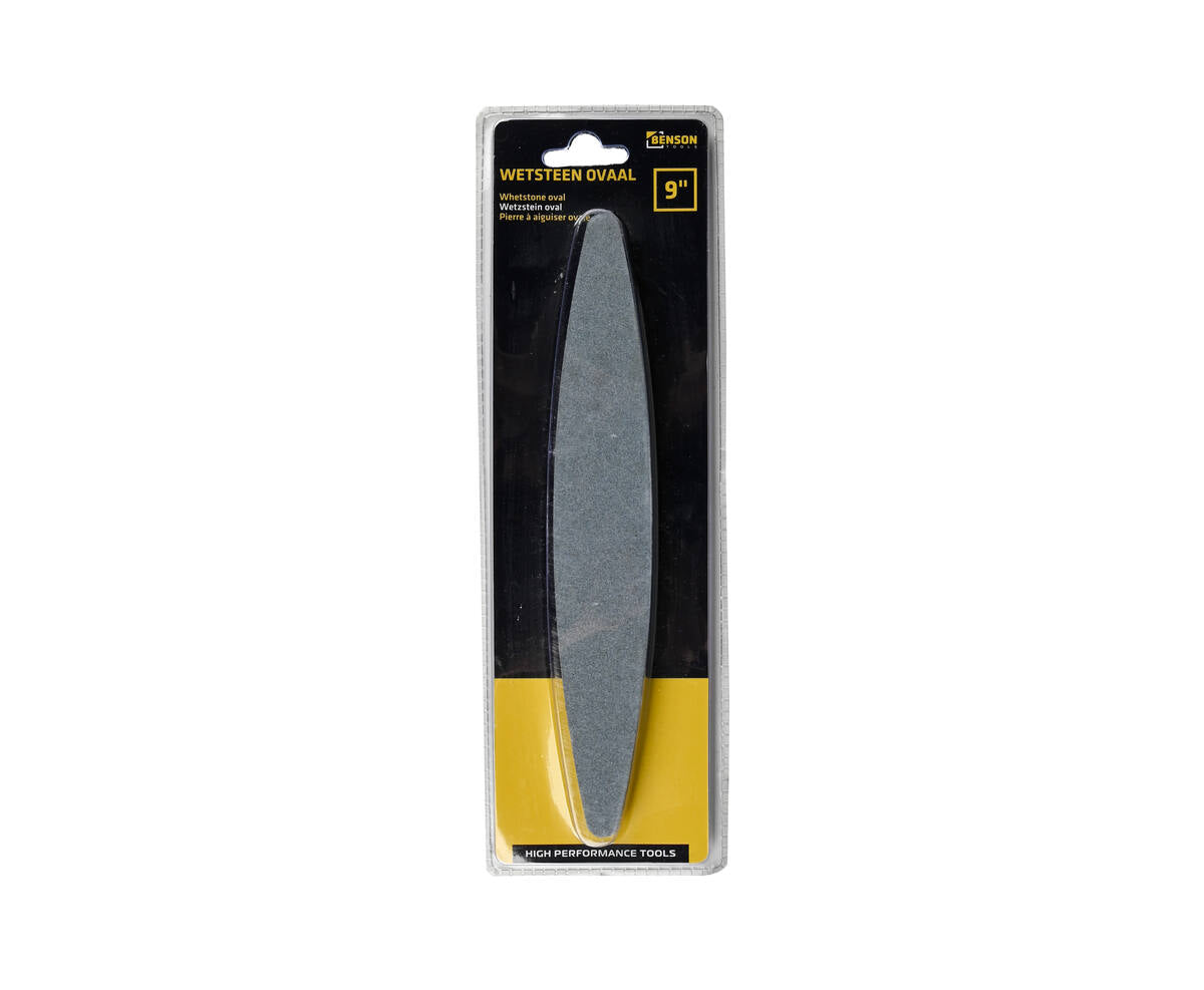 Wetsteen 9" Ovaal, Korrel 150, Voor Beitels & Messen, 22 cm Lang