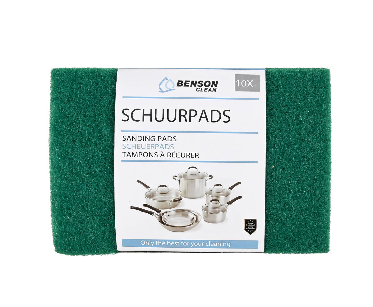 Schuurpadenset 10 stuks, ideaal voor pannen en verfklussen, 15x10x0.6 cm