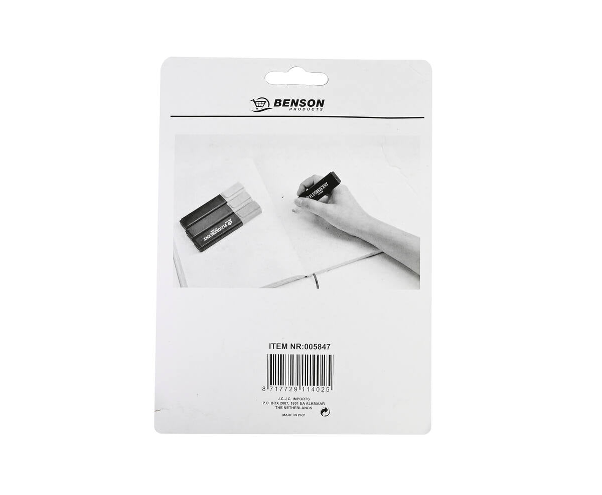 Markeerstift Set: 4 Kleuren, Schuine Punt, Perfect voor School & Kantoor
