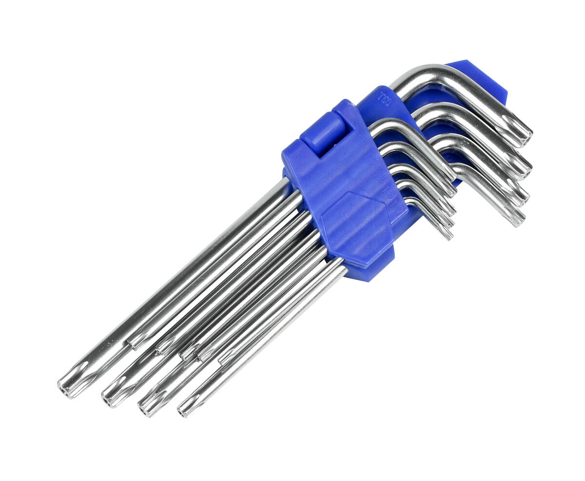 Torx Sleutelset 9 dlg: T10-T50, roestvrij staal, auto- en fietsreparatie.