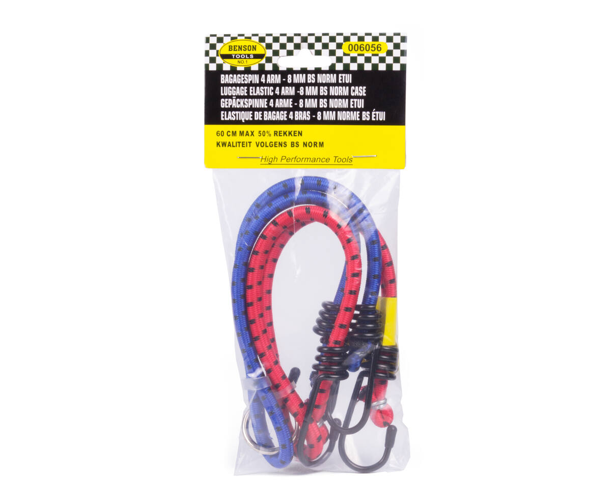 Bagagespin 4-arm 8mm, 60cm-1020mm, 100N, ideaal voor kamperen.