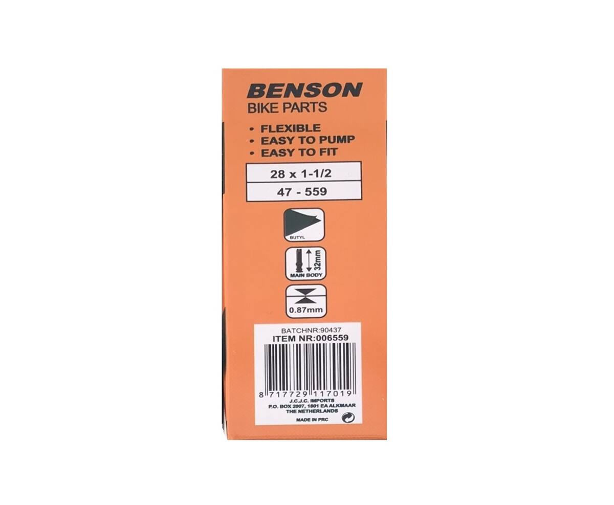 Binnenband 28x1 1/2 Butyl, Dunlop ventiel, ideaal voor stadsfietsen.