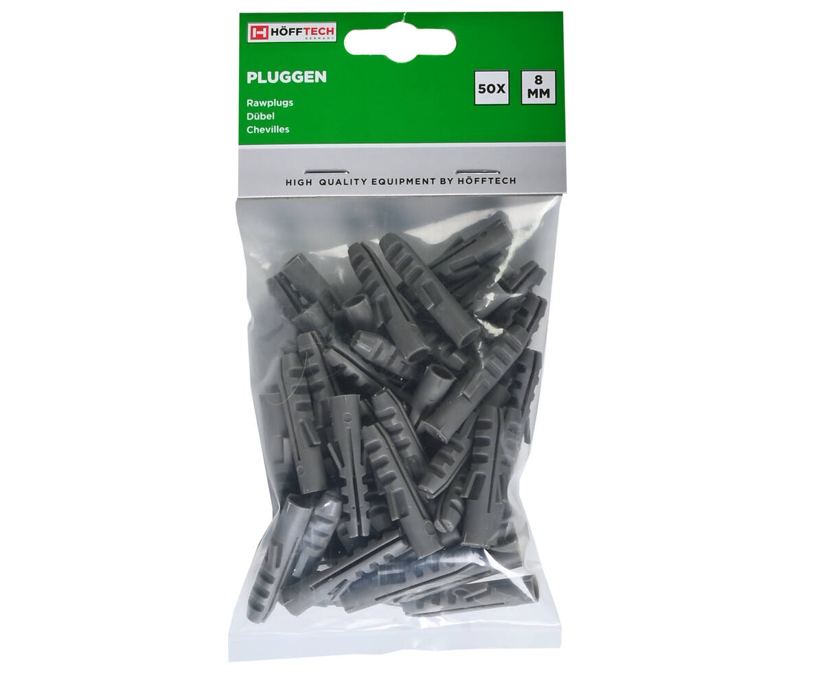 8 mm Nylon Pluggen, 50 stuks, voor Beton/Baksteen Bevestiging