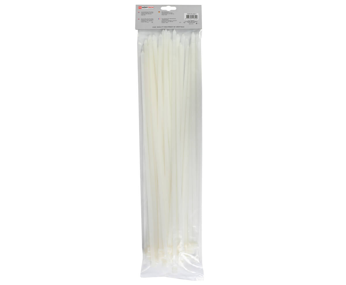 Witte Kabelbinders 7,8x450mm - 50 Stuks - Kabels Organiseren