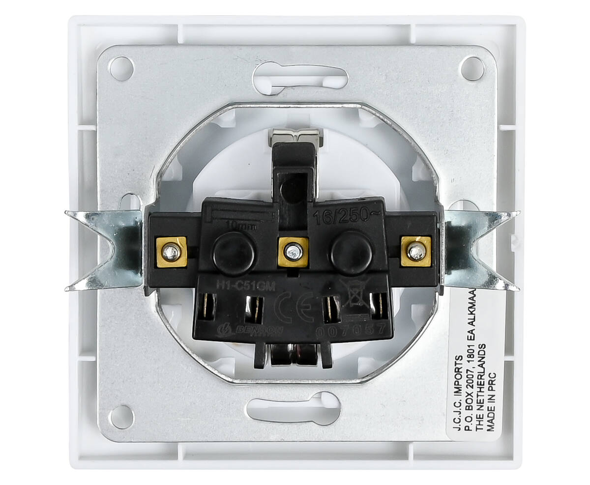 Stopcontact RA Inbouw Wit - 250VAC 16A, Compact, Voor Thuis & Kantoor