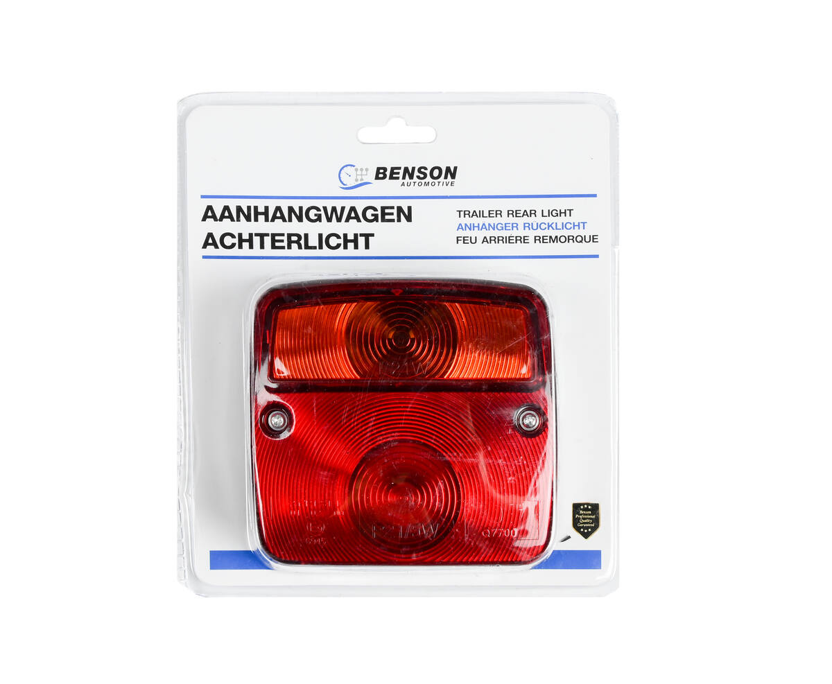 Aanhangwagen Achterlicht 110x110mm 12V E9 Keurmerk, Veiligheid Verbetert