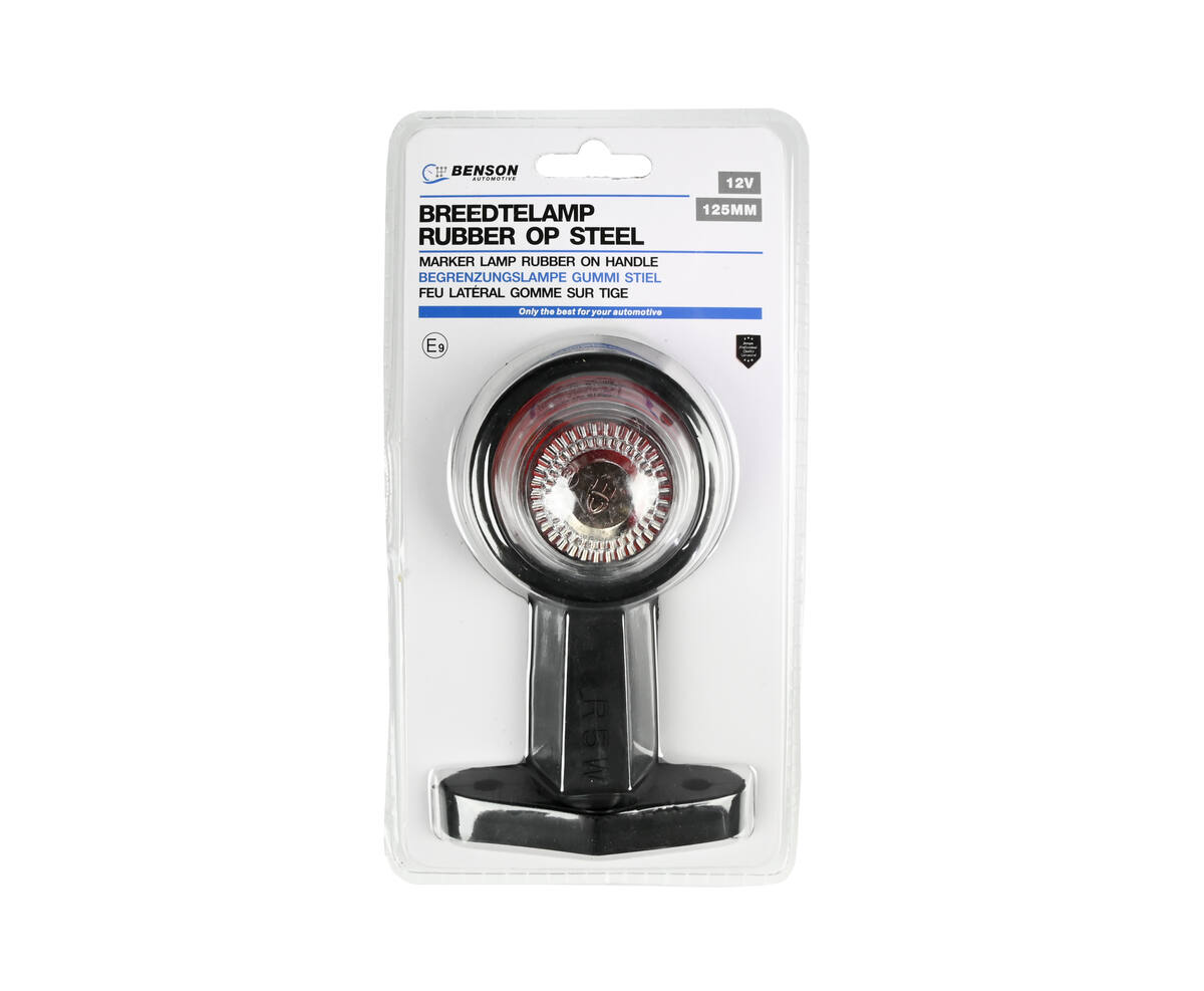 Breedtelamp 125mm Rood/Wit 12V E-Keur, Ideaal voor Aanhangers