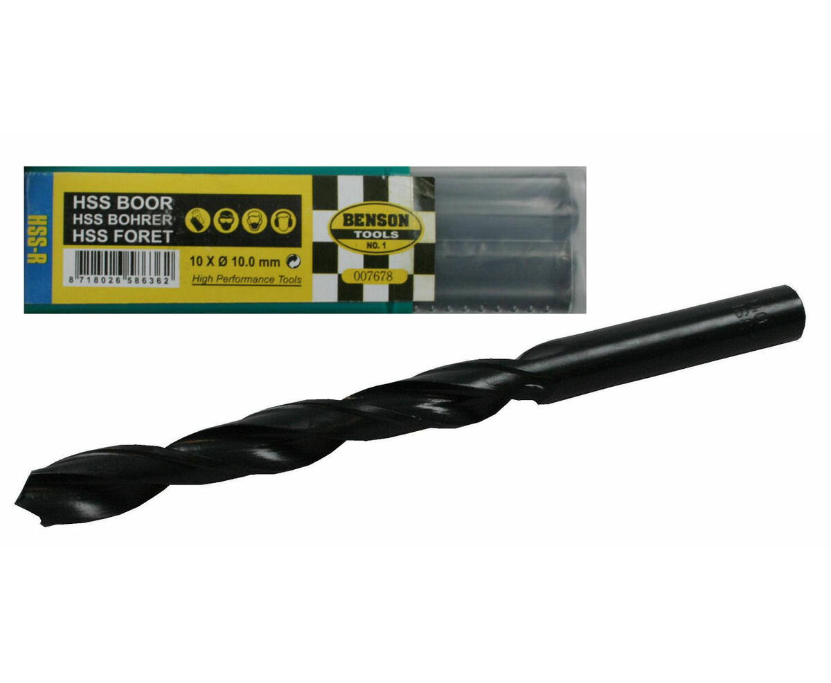 HSS Boorset 10.0 mm - 10 Stuks voor Metaal, Hout, Kunststof