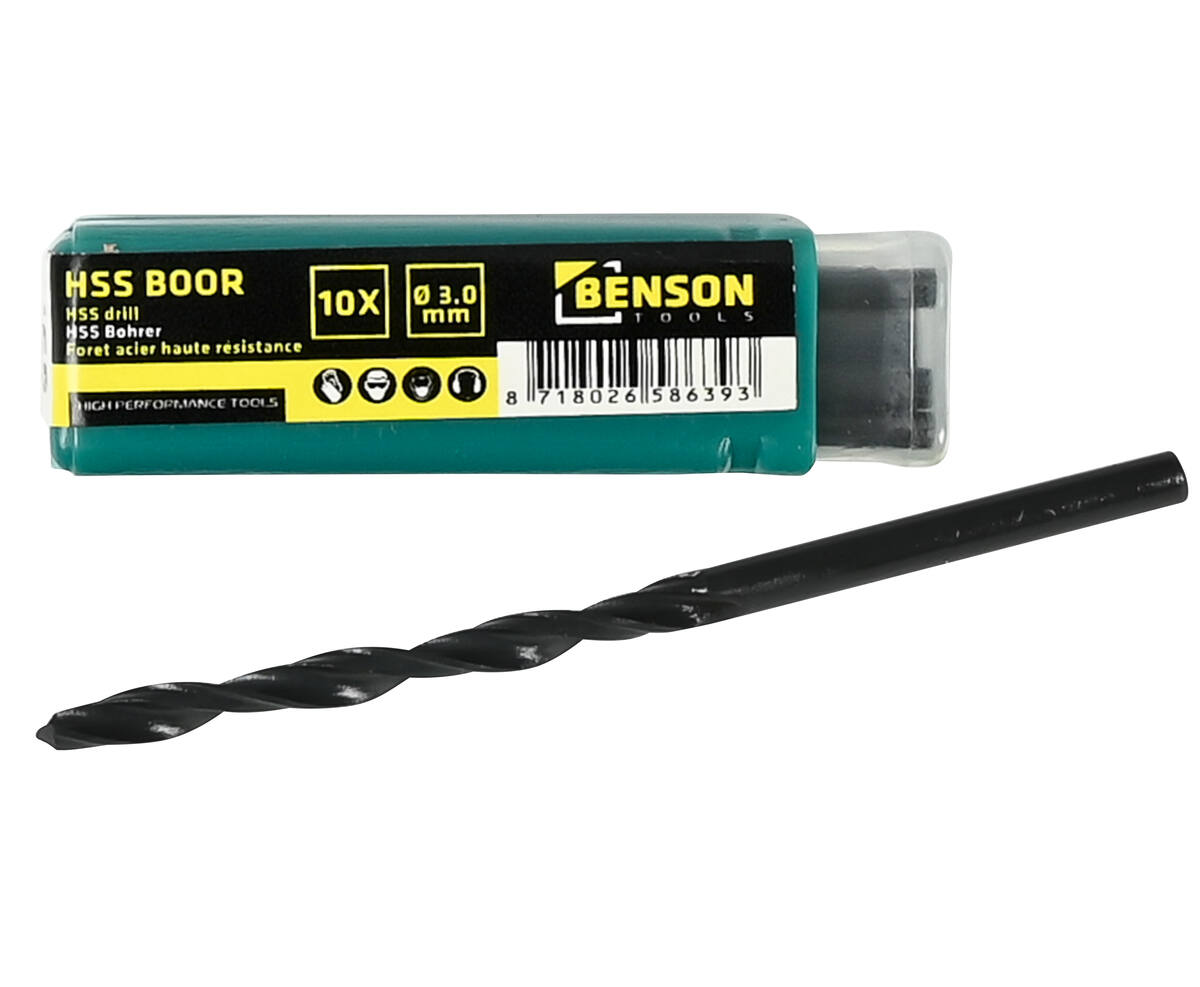 HSS Boor Set 3.0 mm, 10-delig - Metaal, Hout & Kunststof Boren