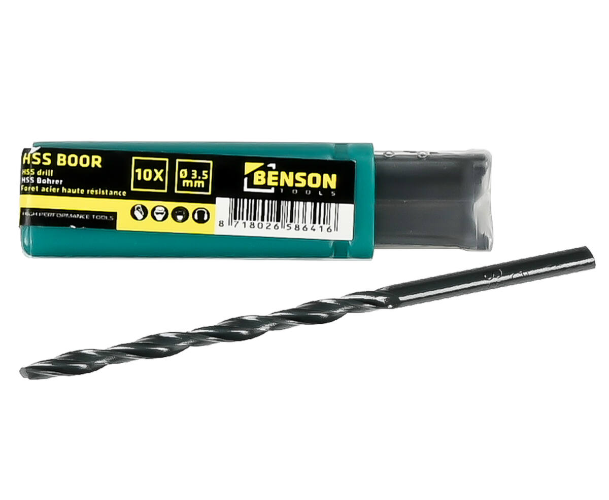 HSS Boor Set 3.5mm, 10 stuks voor metaal, hout en kunststof.