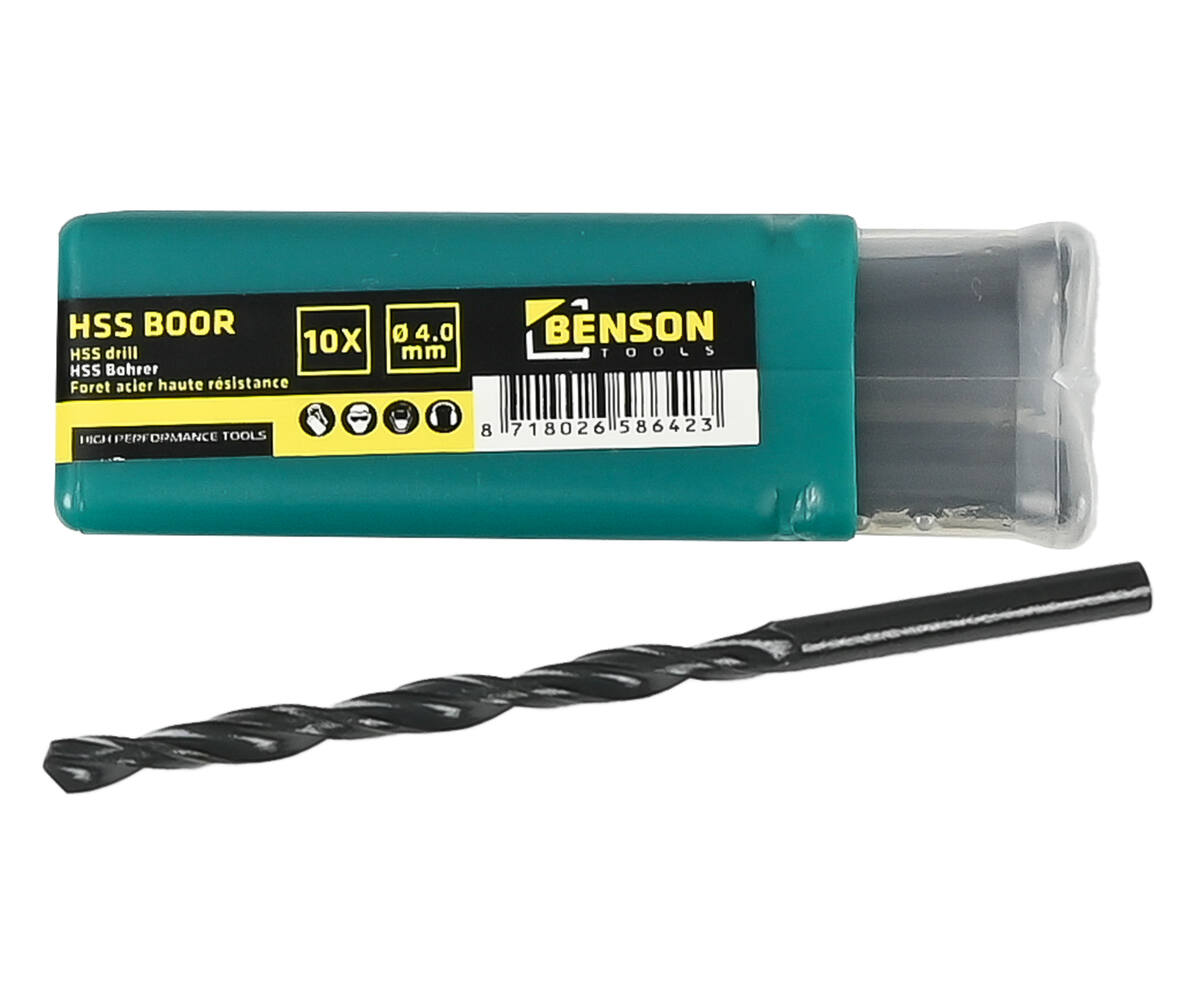 HSS Boor Set 4.0 mm - 10x voor Metaal en Houtbewerking