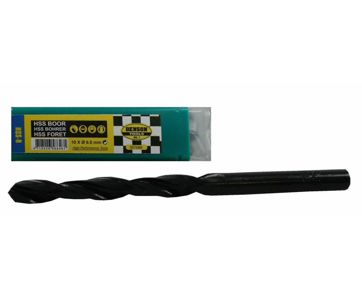 HSS Boorset 6.0 mm - 10 Stuks voor Metaal, Kunststof en Hout