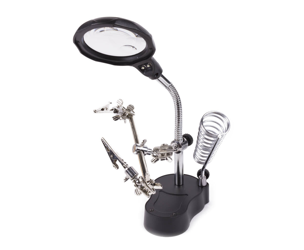 Loupe Profi 3,5x/12x met LED en Derde Handje voor Precisiewerk