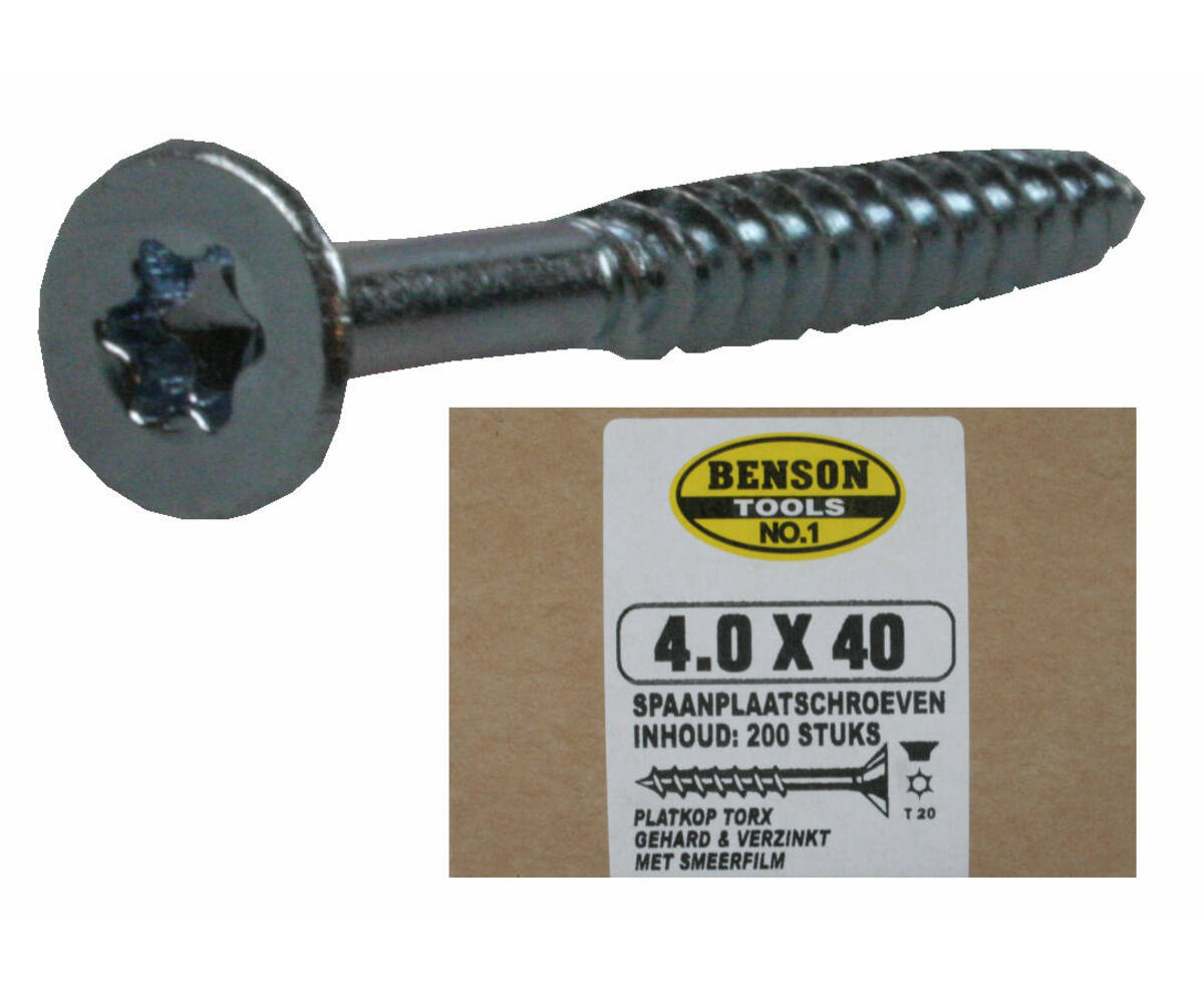 Torx TX-20 Spaanplaatschroef 4x40 mm - Ideaal voor Houtbeslag