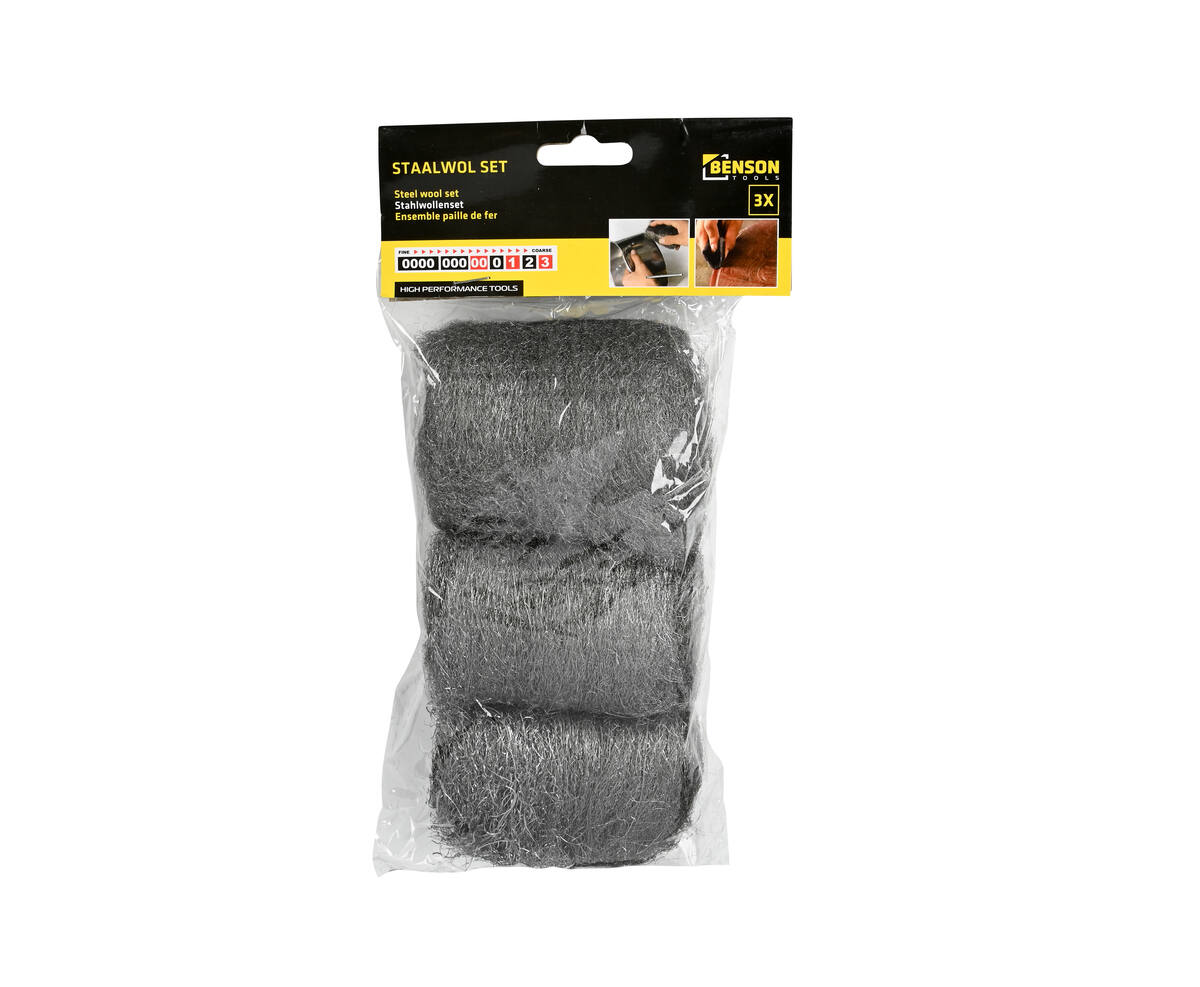 Staalwol Set 3 dlg - Polijst Hout & Herstel Metalen Eenvoudig