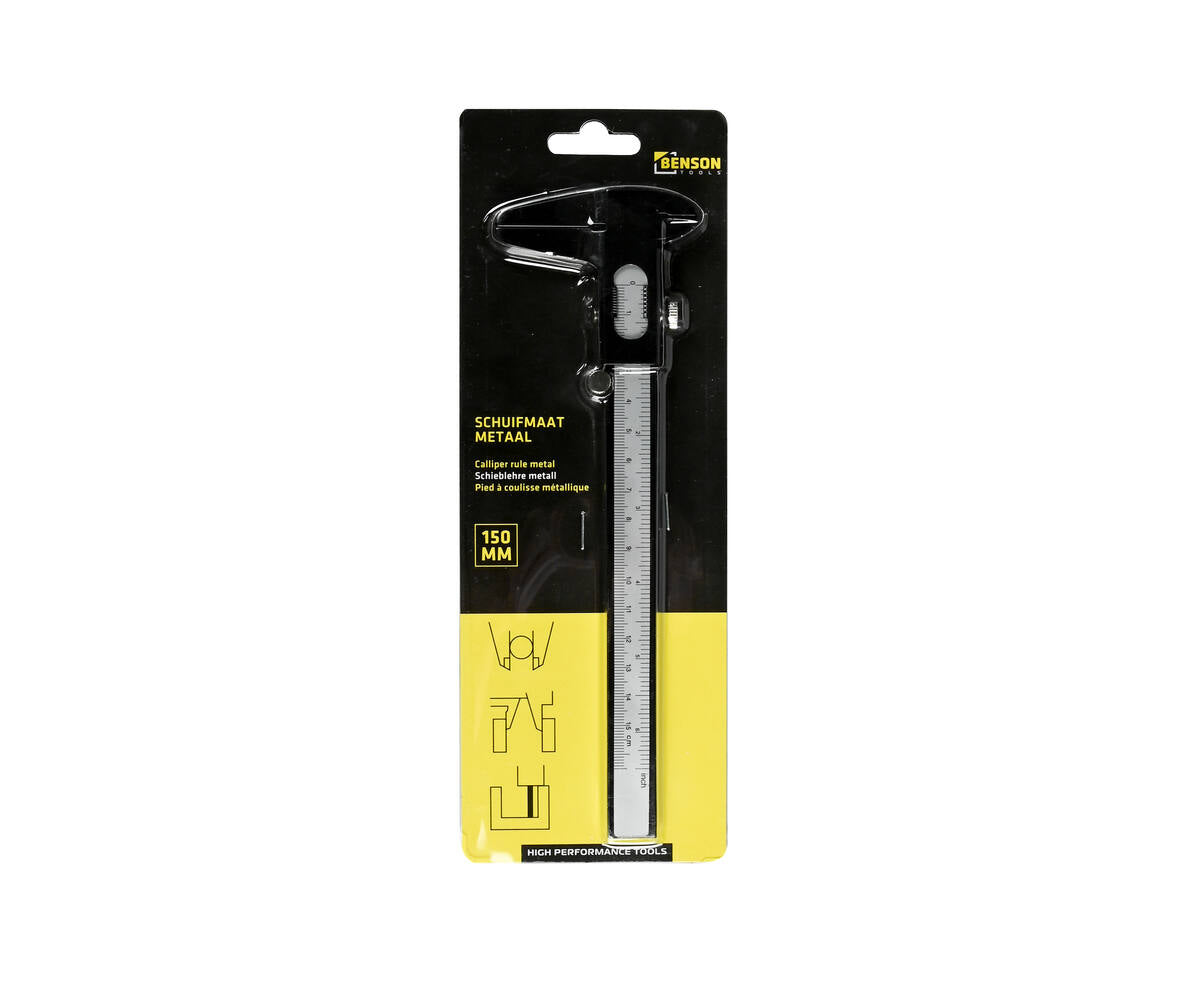 Schuifmaat Metaal 150mm, Dubbele Schaal, Nauwkeurig Dieptemeten