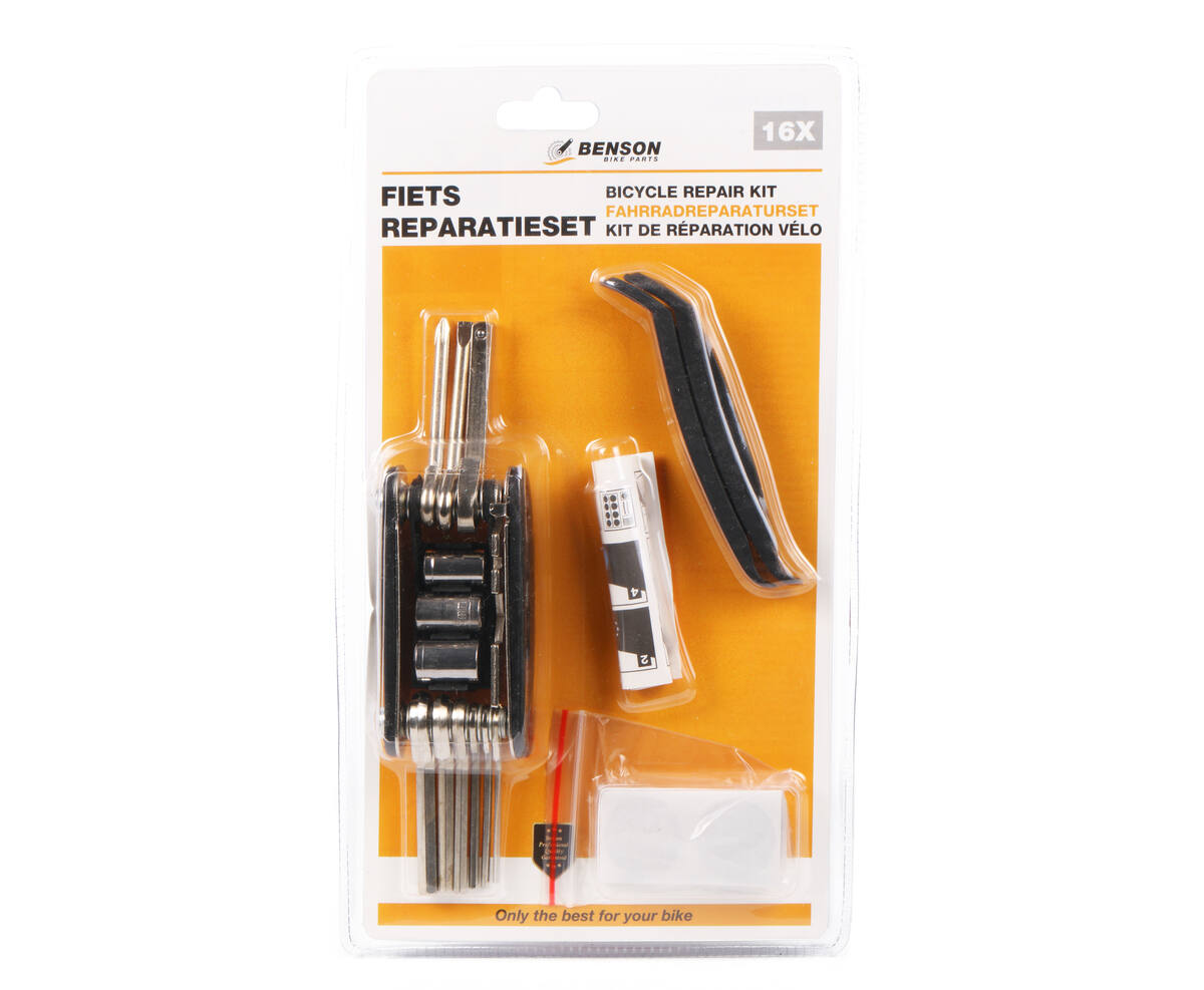 Fiets Reparatieset 16-delig: Patches, Sleutels, Tools voor Onderweg
