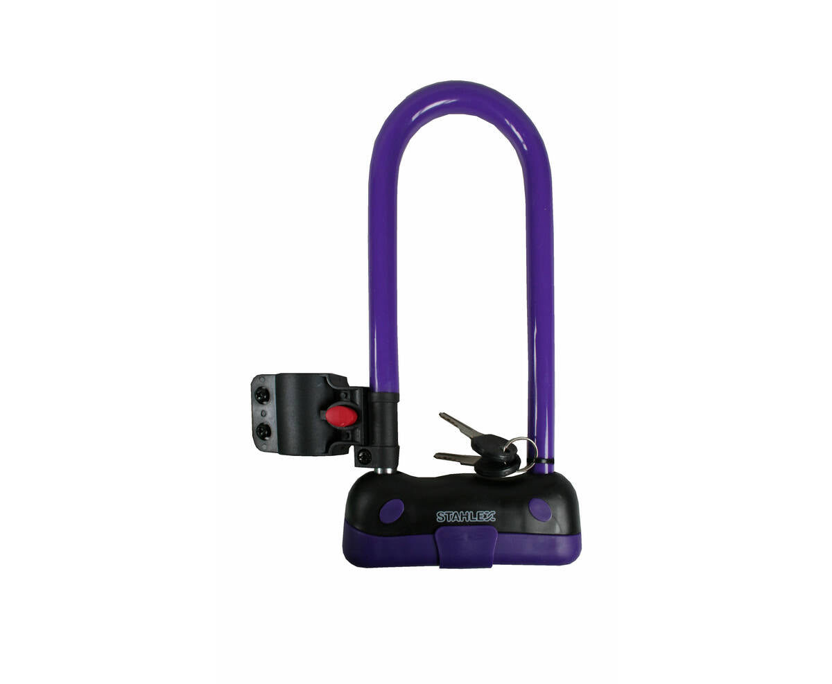 Beugelslot 613: Gehard Staal, 95x240mm, Cilinderslot voor Fiets/Motor.