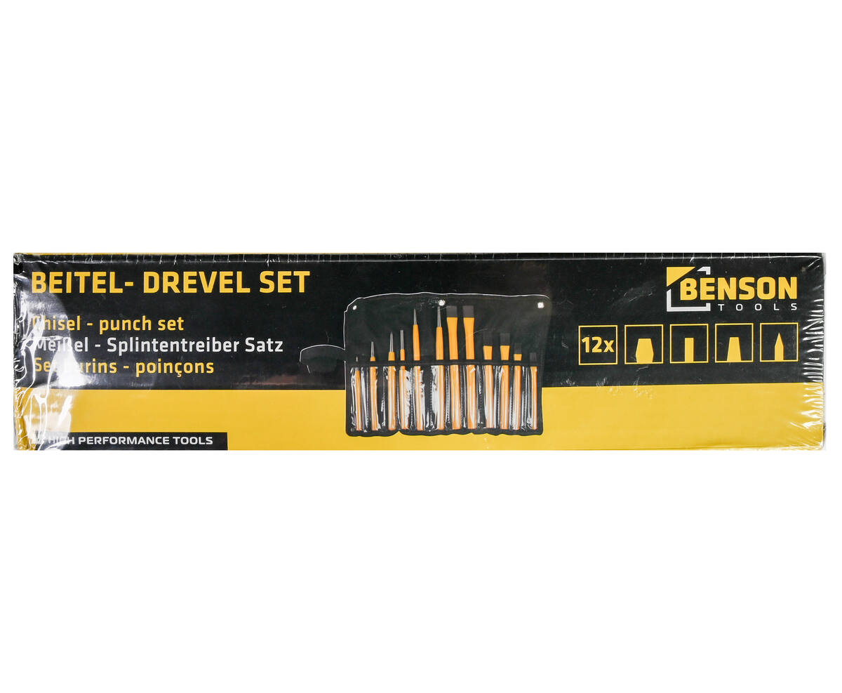 12-delige Beitel & Drevel Set Jumbo - Voor Hout- en Metaalbewerking