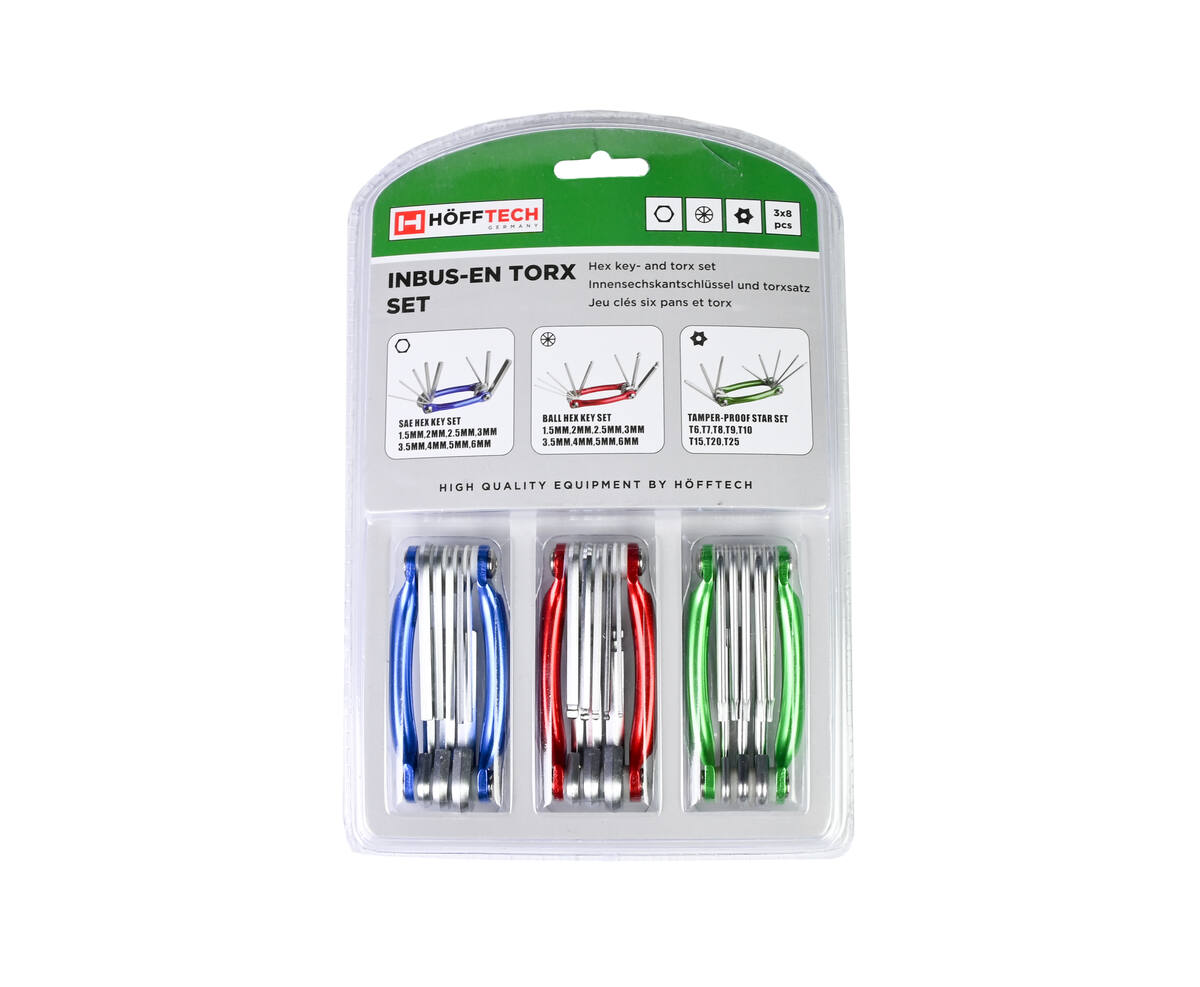 Inbus + Torx Sleutelset 24 dlg - Voor Fiets- en Meubelreparaties