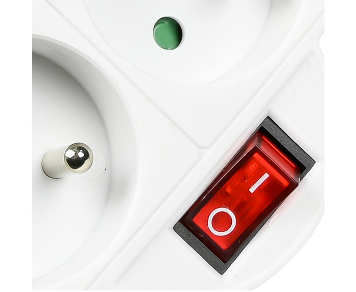 Stopcontact A-pin 16A + Schakelaar, 3680W, Duo Wit voor FR/BE