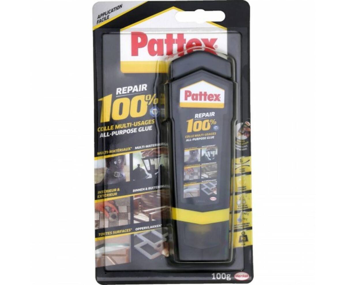 Pattex 100% Lijm 100gr: Sterke hechting op hout, metaal, glas.
