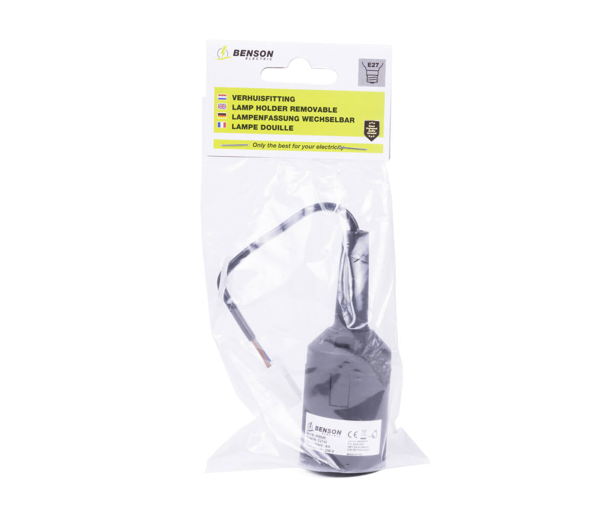 Zwarte E27 Verhuisfitting - Ideaal voor Snelle Verbouw- of Verhuisverlichting
