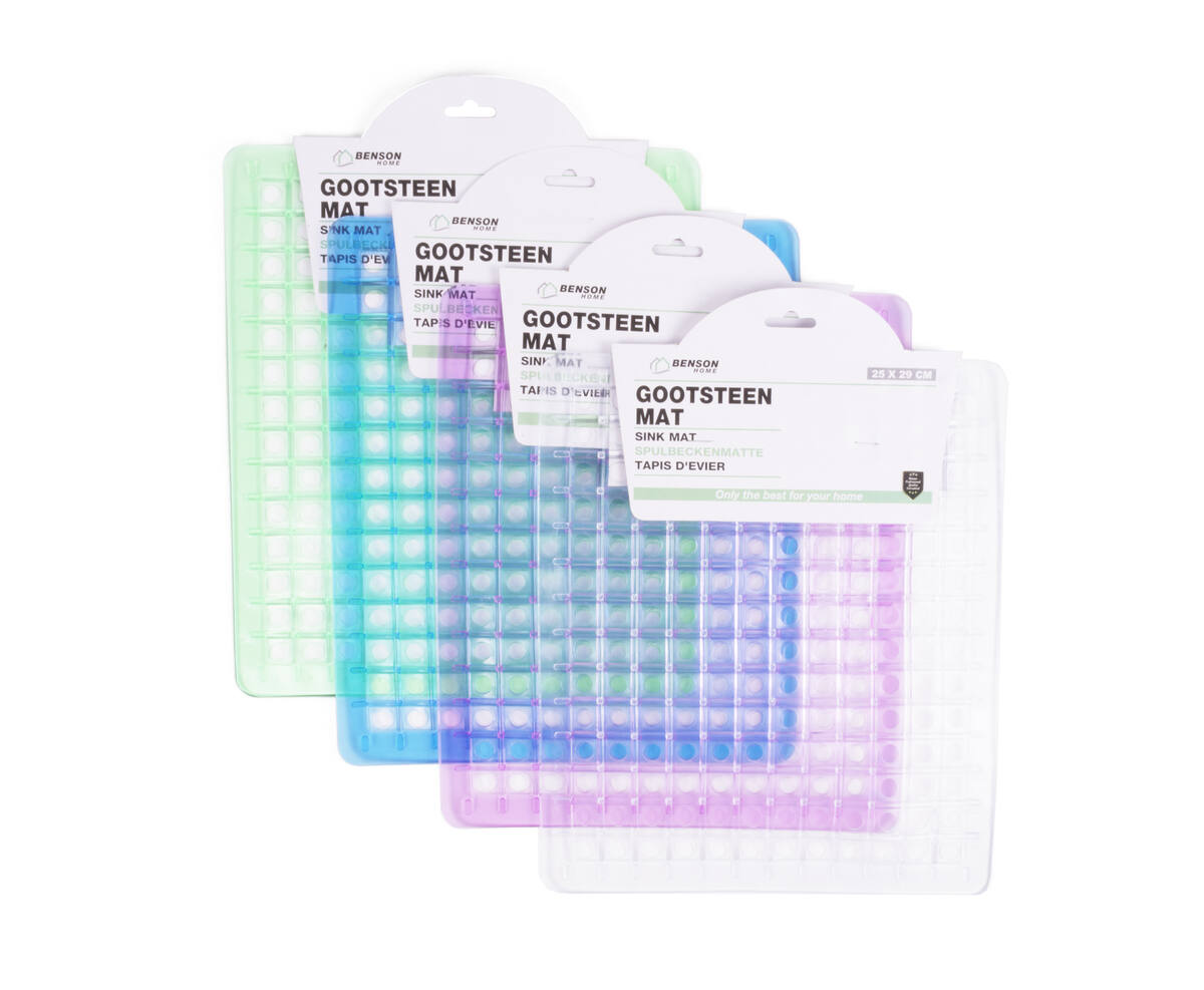 Gootsteenmat 25x29cm Transparant - Beschermt Glazen & Servies