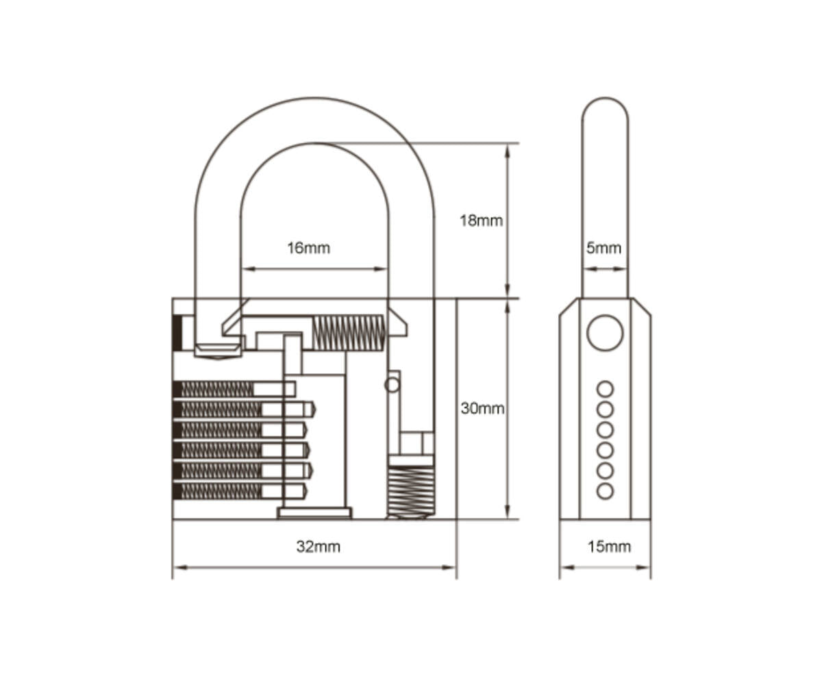 Hangslot 32 mm, Weerbestendig, Inclusief 3 Sleutels voor Poorten