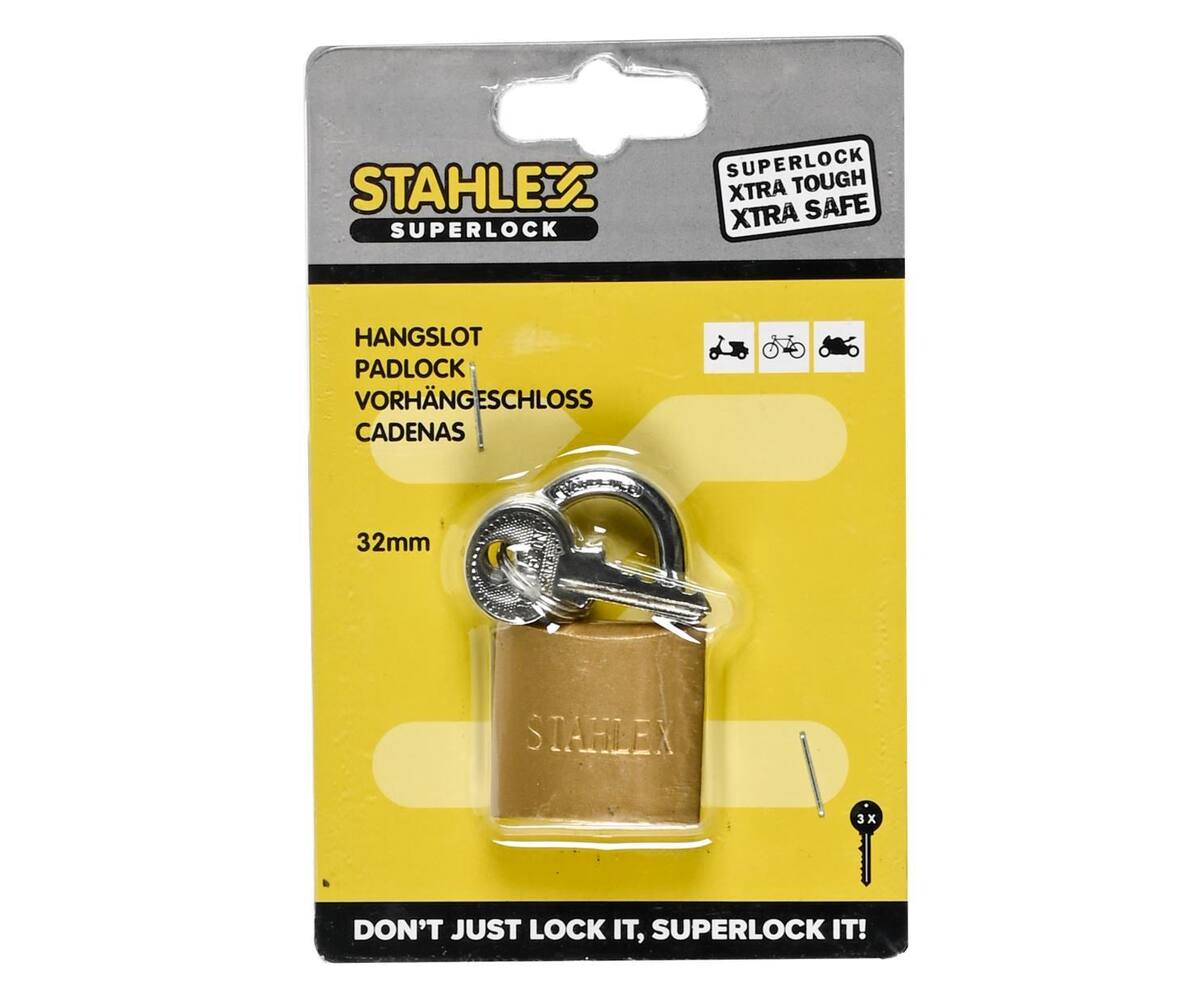 Hangslot 32 mm, Weerbestendig, Inclusief 3 Sleutels voor Poorten