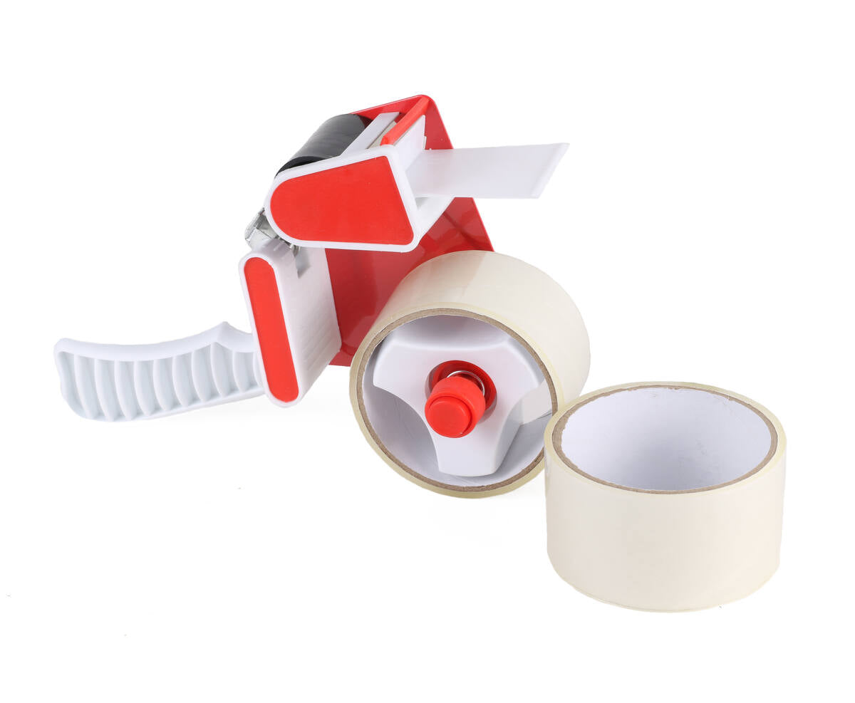 Tape Dispenser met 2 Rollen van 15m, Ideaal voor Kantoor en Verpakken
