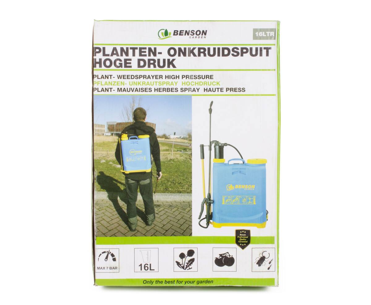 16L Hoge Druk Rug-Onkruidspuit voor Grote Tuinen met Verstelbare Spuitkop